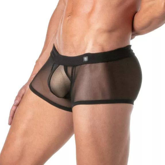Boxershorts aus Mesh - sexy, low waist, elastisch schwarz | TOF Paris