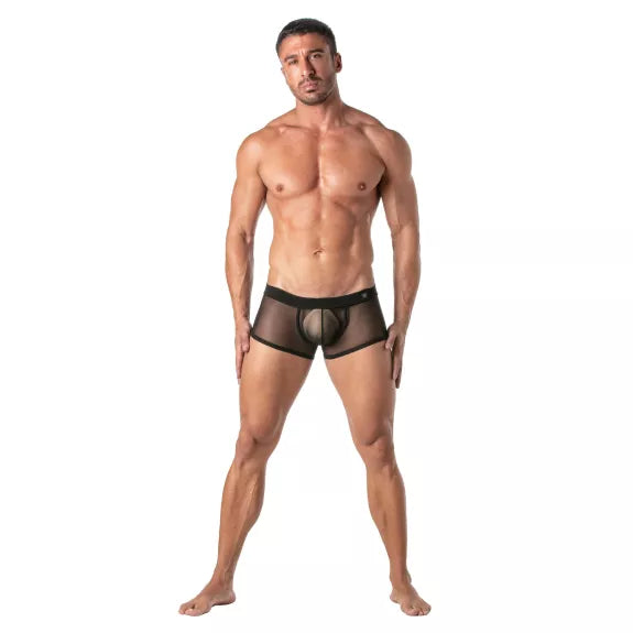 Boxershorts aus Mesh - sexy, low waist, elastisch schwarz | TOF Paris
