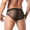 Herren Slips Mesh-Optik, transparent & atmungsaktiv, schwarz | TOF Paris