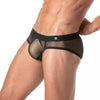 Herren Slips Mesh-Optik, transparent & atmungsaktiv, schwarz | TOF Paris