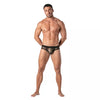Herren Slips Mesh-Optik, transparent & atmungsaktiv, schwarz | TOF Paris
