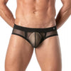 Herren Slips Mesh-Optik, transparent & atmungsaktiv, schwarz | TOF Paris