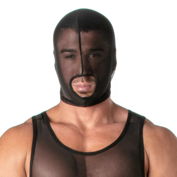 Schwarze Mesh Hood mit transparentem Designer Look von TOF Paris