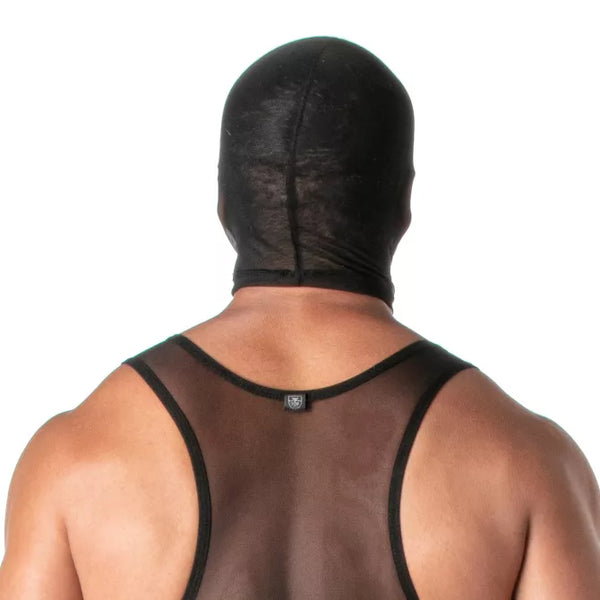 Schwarze Mesh Hood mit transparentem Designer Look von TOF Paris – Ansicht 3