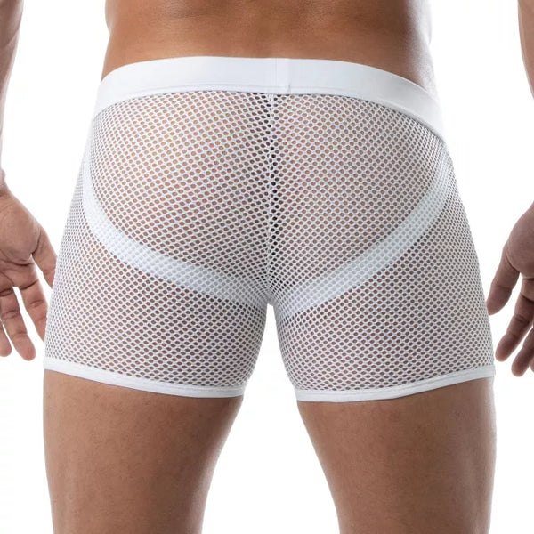 Weiße Mesh JockShort Circuit-Shorts von TOF Paris – Ansicht 4