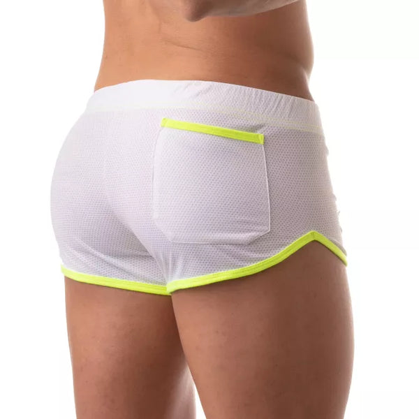 Weiße Mesh-Shorts mit niedriger Taille von TOF Paris – Ansicht 2