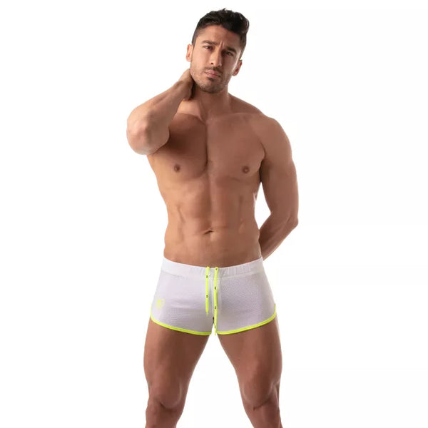 Weiße Mesh-Shorts mit niedriger Taille von TOF Paris – Ansicht 3