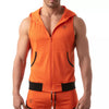Orangene Mesh Sleeveless Hoodie im sportlichen Designer Look von TOF Paris