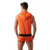 Orangene Mesh Sleeveless Hoodie im sportlichen Designer Look von TOF Paris – Ansicht 5