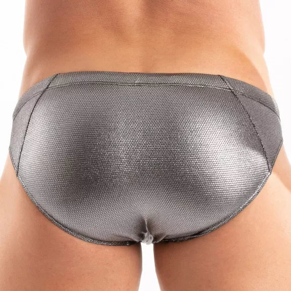 Herren Swim Bikini Silber - Sculpting Schnitt & Metallic Glanz | TOF Paris