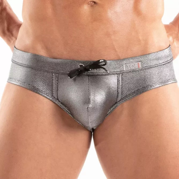 Herren Badehose Silber - Metallic Glanz & Perfekte Passform | TOF Paris