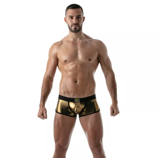 Goldene Metal Trunks mit glänzendem Premium Effekt von TOF Paris – Ansicht 5