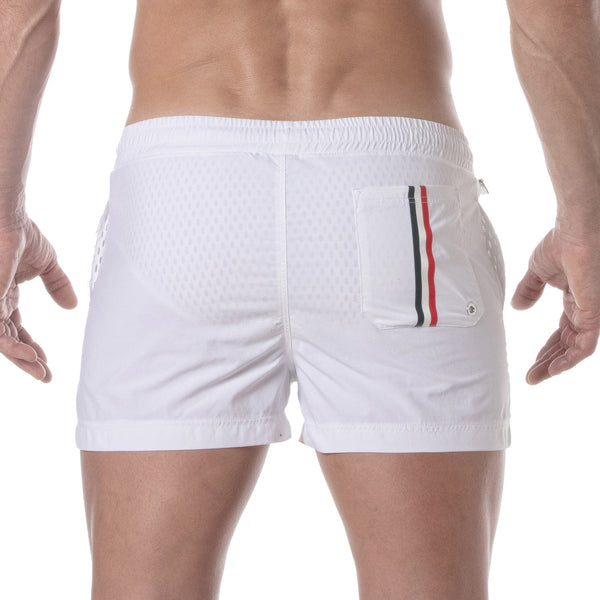 Herren Badeshorts Weiß - Eleganter Schnitt mit Quick-Dry Funktion | TOF Paris