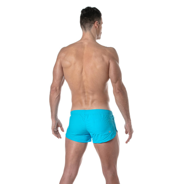 Mini Swim Shorts Türkis - Schnell trocknend mit Seitenschlitz & Tasche | TOF Paris