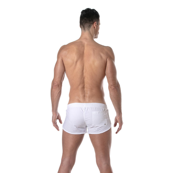 Mini Badeshorts Weiß - Slim Fit mit praktischem Rückentaschen-Design | TOF Paris