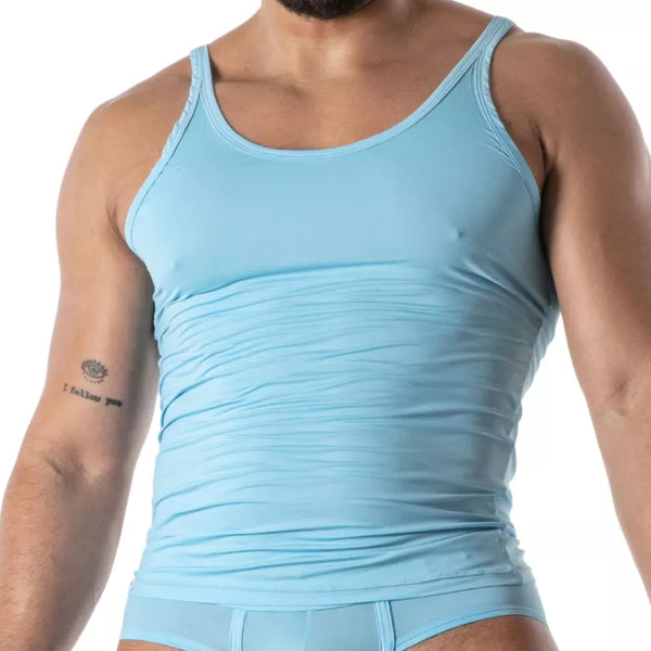 Blaues Mon Amour Microfiber-Tank-Top von TOF Paris – Ansicht 4