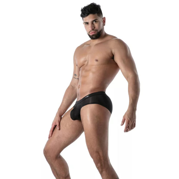 Schwarzer eleganter Microfaser Herrenslip mit exklusiver Passform von TOF Paris – Ansicht 5