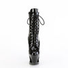 MOON-1020SK Plateau Stiefeletten Schwarz Lack mit Totenkopf von Pleaser – Ansicht 2