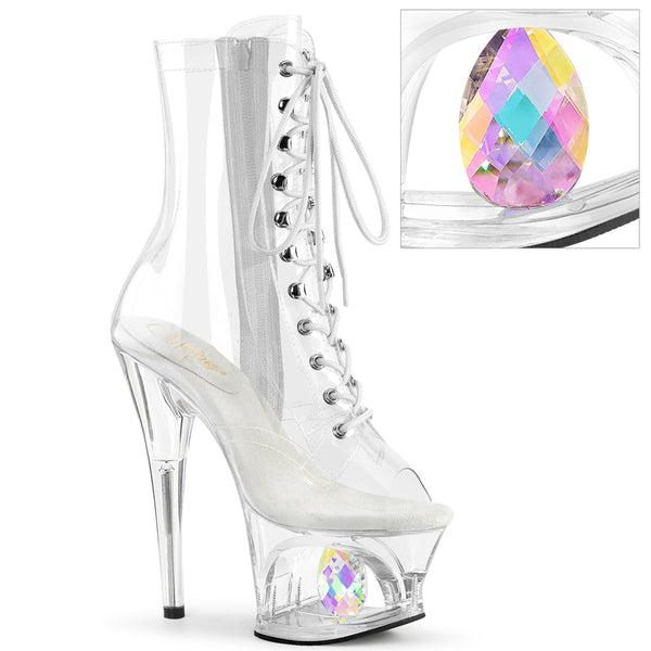 MOON-1021C-DIA - Plateau Stiefeletten - Transparent von Pleaser