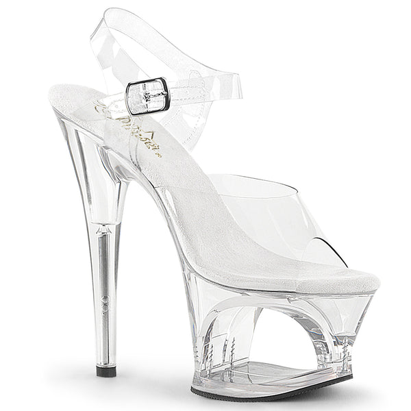 MOON-708 Plateau Sandaletten Transparent von Pleaser