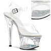 MOON-708DM Plateau Sandaletten klar/transparent von Pleaser