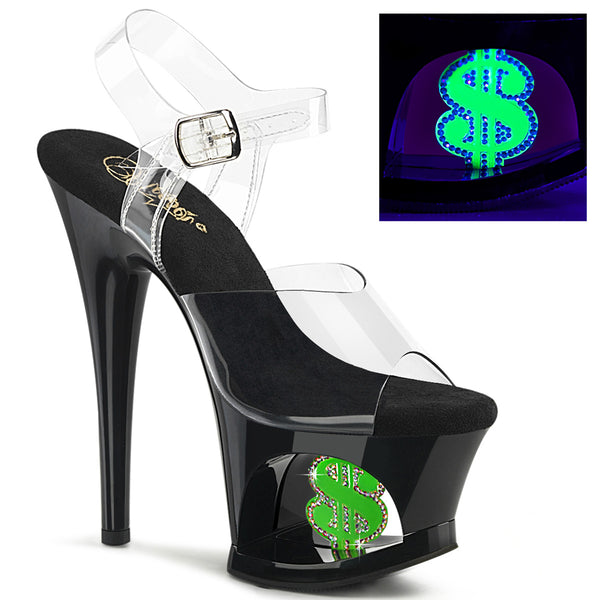 MOON-708USD Sandalette Plateauschuhe Schwarz | Pleaser