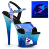 MOON-711MER Plateau Sandaletten Blau von Pleaser