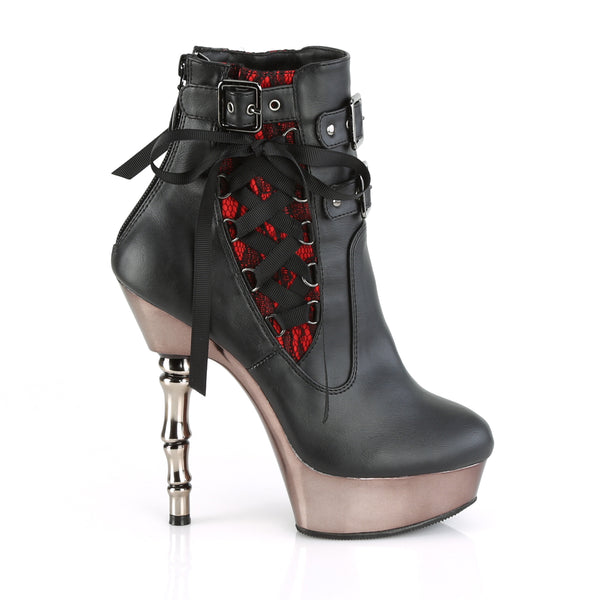 MUERTO-1030 Plateau Stiefeletten Schwarz Matt Netz von DemoniaCult – Ansicht 5