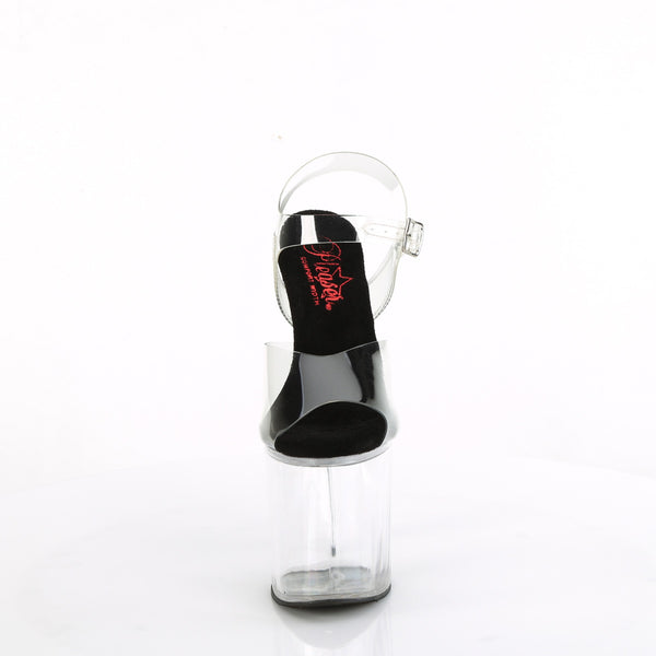 NAUGHTY-808 - Plateau High Heel Sandaletten - Schwarz/Transparent von Pleaser – Ansicht 2
