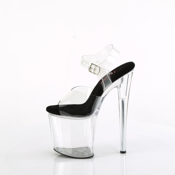 NAUGHTY-808 - Plateau High Heel Sandaletten - Schwarz/Transparent von Pleaser – Ansicht 3