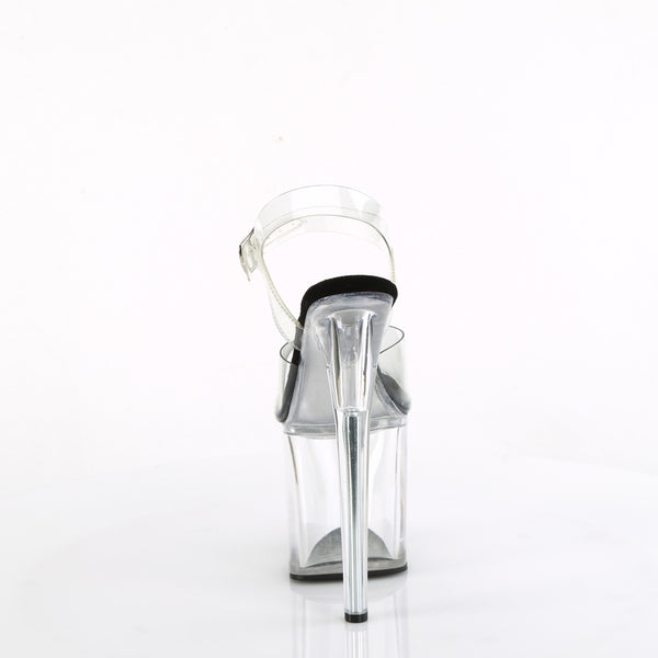 NAUGHTY-808 - Plateau High Heel Sandaletten - Schwarz/Transparent von Pleaser – Ansicht 4