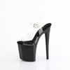 NAUGHTY-808 - Plateau High Heel Sandaletten - Schwarz/Transparent von Pleaser – Ansicht 3