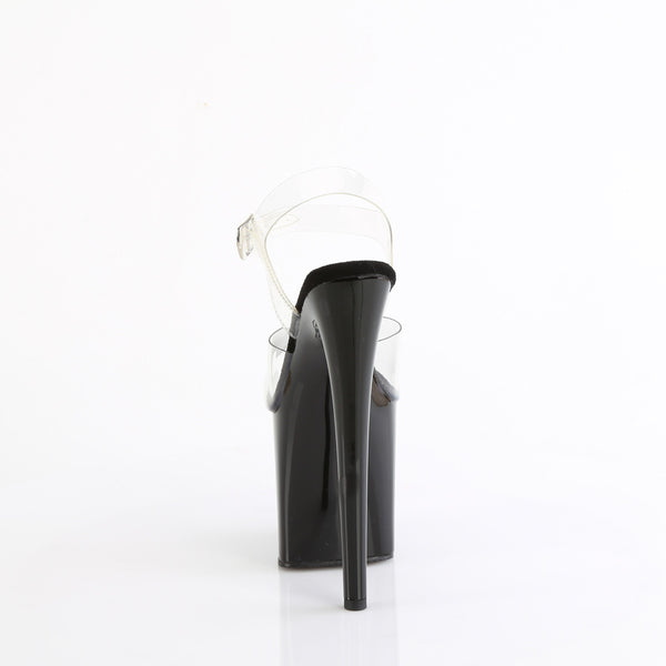 NAUGHTY-808 - Plateau High Heel Sandaletten - Schwarz/Transparent von Pleaser – Ansicht 4