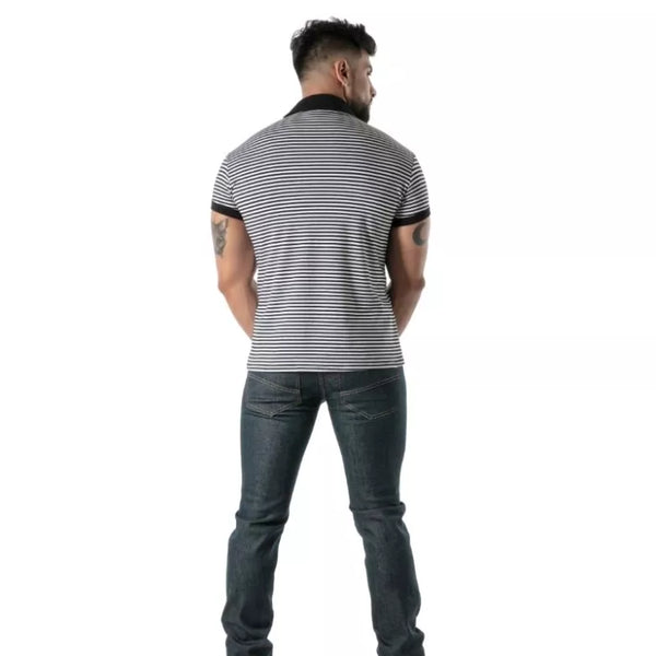 Blaues Sailor Stripe-Poloshirt von TOF Paris – Ansicht 2
