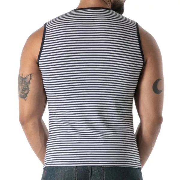 Blaues Sailor Stripe-Tank-Top von TOF Paris – Ansicht 5