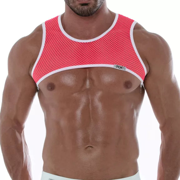 Harness Pink - Neon Mesh, auffälliges Clubwear-Accessoire | TOF Paris