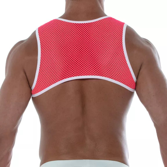Harness Pink - Neon Mesh, auffälliges Clubwear-Accessoire | TOF Paris