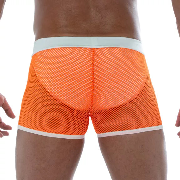 Neon Mesh Shorts Orange - Leicht, atmungsaktiv & auffällig | TOF Paris