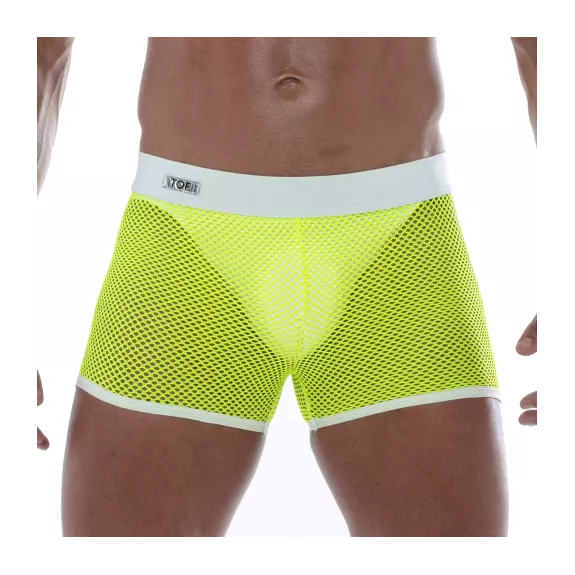 Mesh Shorts Neon Gelb - Leicht, Stretch & Clubwear-Highlight | TOF Paris