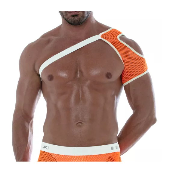 Schulter-Harness Orange mit Neon-Mesh - auffälliger Clubstyle | TOF Paris