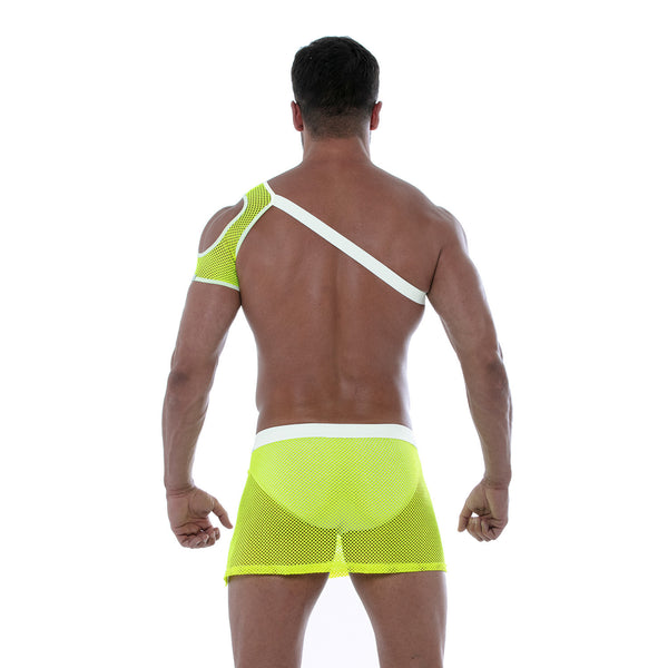 Schulter-Harness Gelb - Neon Mesh, atmungsaktiv & stylisch | TOF Paris