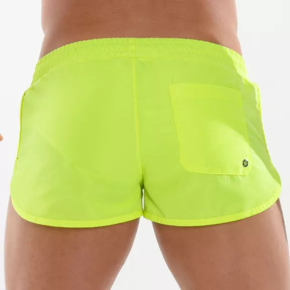 Herren Neon Mini Swimshorts Gelb - UV-aktiv, leicht & schnelltrocknend | TOF Paris