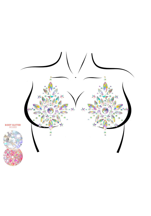 Kostümzubehör - Nipple Juwelen Sticker Aufkleber mehrfarbig | Leg Avenue