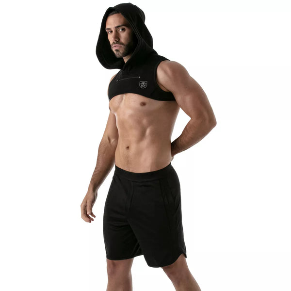 Herren Hoodie Harness - Reflektierende Kante & Komfort aus Baumwolle, Schwarz | TOF Paris