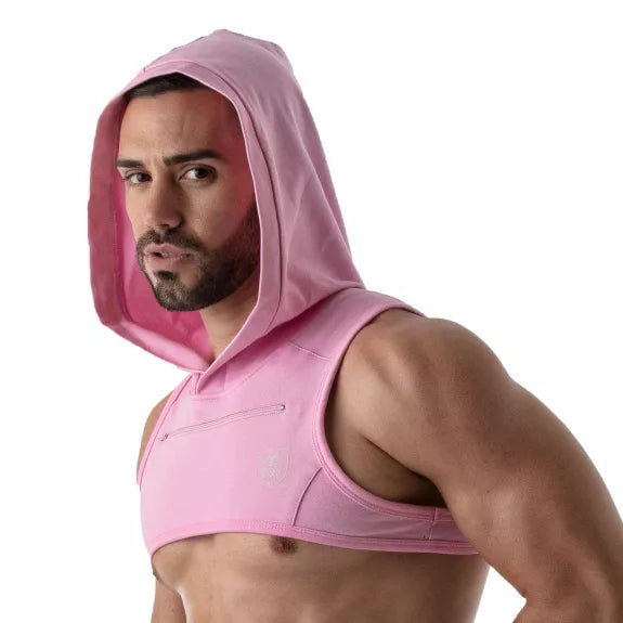 Herren Hoodie Harness - Reflektierende Kante & Komfort aus Baumwolle, Pink | TOF Paris
