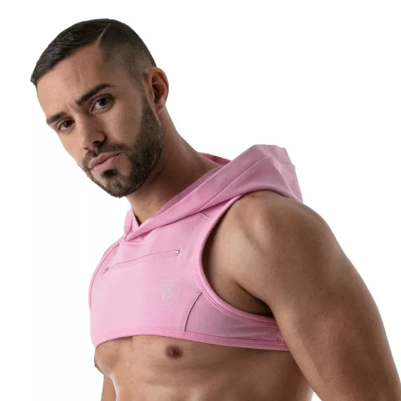 Herren Hoodie Harness - Reflektierende Kante & Komfort aus Baumwolle, Pink | TOF Paris
