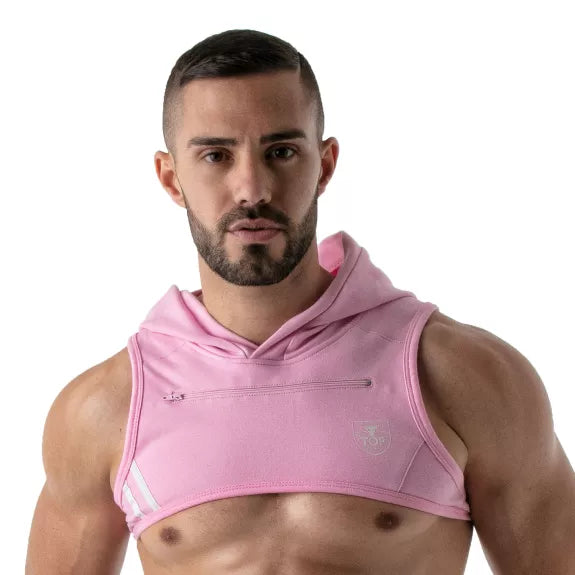 Herren Hoodie Harness - Reflektierende Kante & Komfort aus Baumwolle, Pink | TOF Paris
