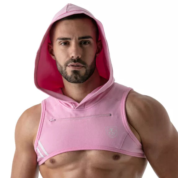 Herren Hoodie Harness - Reflektierende Kante & Komfort aus Baumwolle, Pink | TOF Paris