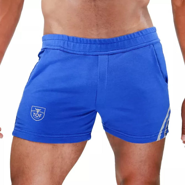 Blaues verführerisches Shorts Modell mit phosphoreszierenden Akzenten von TOF Paris – Ansicht 3
