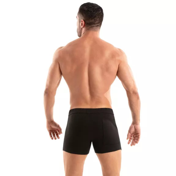 Sportliche Shorts mit Reißverschlusstaschen & Slim Fit, Schwarz | TOF Paris